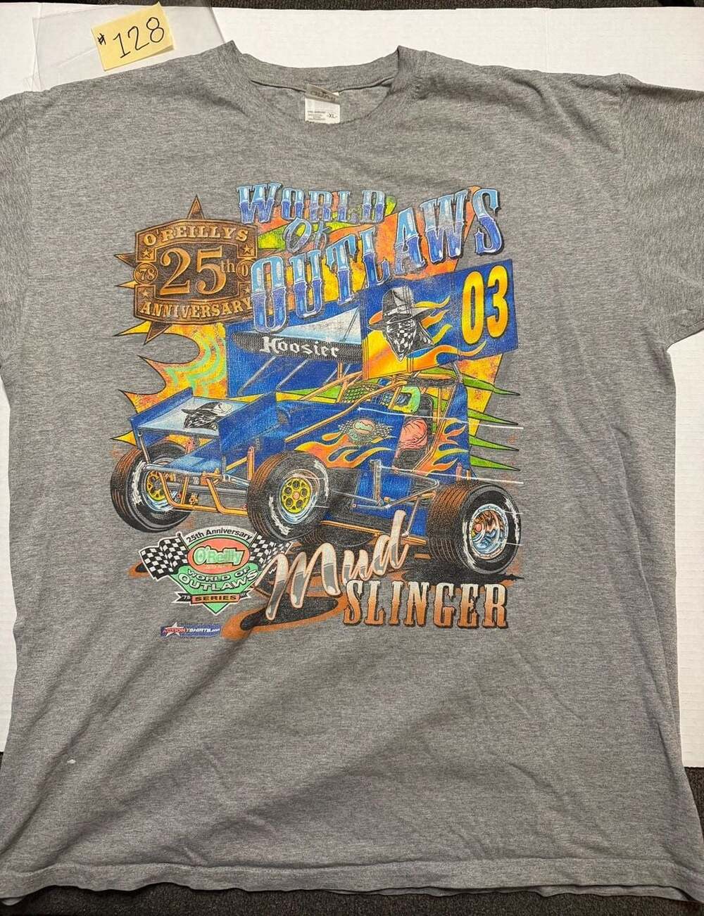 Anvil World of Outlaws 2003 Sprint Car Racing T-Shirt Size XL Gray